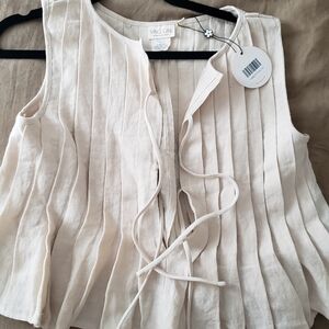 Vrg Grl Valeria Linen Tie Top nwt